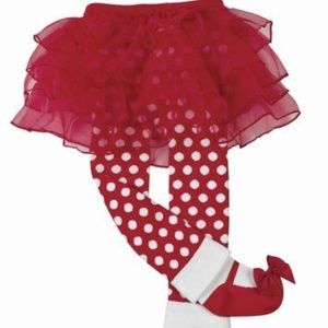Bearington Baby Red/White Holiday Tutu Tights